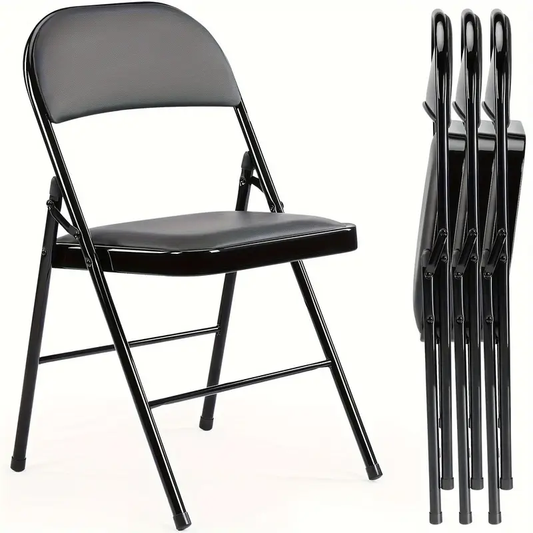8 Pack Folding Chairs with Padded Cushion and Back, Padded Folding Chairs for Home and Office, Indoor and Outdoor Events