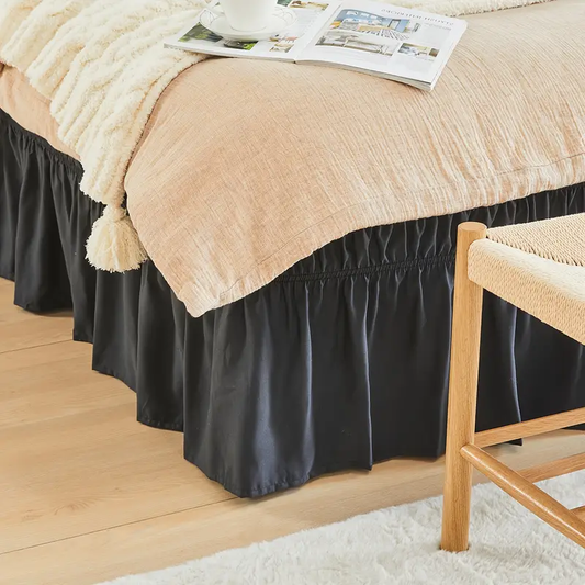 1pc Wrap Around Dust Ruffle Bed Skirt - Fits Twin/Full/Queen/King Beds (15" Drop) - Brushed Polyester Fabric - Wrinkle-Free, Machine Washable - Elegant Bedding for Modern Bedrooms - Bedroom Decor Upgrade, Bed Accessories, Bedroom Cleanliness